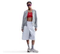 NIKE DQ5471-063 W NSW Club FLC FZ Hoodie STD Sweatshirt Damen DK Grey Heather/Weiß Größe L-S