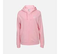 NIKE DQ5471-690 W NSW Club FLC FZ Hoodie STD Sweatshirt Damen Mittleres zartes Rosa/Weiß Größe S