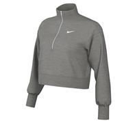 Nike DQ5767-063 W NSW PHNX FLC QZ Crop Sweatshirt Damen DK Grey Heather/SAIL Größe L-S