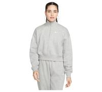 Nike DQ5767-063 W NSW PHNX FLC QZ Crop Sweatshirt Damen DK Grey Heather/SAIL Größe M