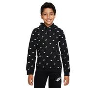 NIKE DQ9110-010 B NSW PO HD Club FLC FT AOP Sweatshirt Boy's Black/White/White Größe S