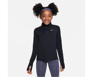 NIKE Dri-FIT 1/2-Zip langarm Trainingsshirt Mädchen 010 - black/white XS (122-128 cm)
