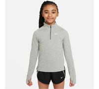 NIKE Dri-FIT 1/2-Zip langarm Trainingsshirt Mädchen 063 - dk grey heather/white S (128-137 cm)