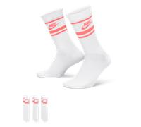 3er Pack NIKE Sportswear Everyday Essential Retro-Sportsocken 100 - white/hot punch/hot punch 42-46