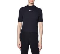 Nike DV7958-010 W NSW ESSNTL Rib Mock SS TOP Sweatshirt Damen Black/White Größe XL