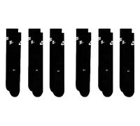 Nike DX5025-6 Paar Sportsocken - weiss/schwarz/Multicolor - Sportswear Everyday Essential CREW Socken 34/38/42/46/50 - Damen, Herren, Unisex, Farbe:Schwarz, Größe:42-46