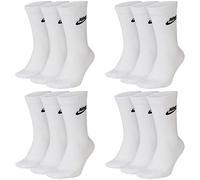 Nike DX5025-6 Paar Sportsocken - weiss/schwarz/Multicolor - Sportswear Everyday Essential CREW Socken 34/38/42/46/50 - Damen, Herren, Unisex, Farbe:weiß, Größe:42-46