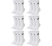 Nike DX5025-9 Paar Sportsocken - weiss/schwarz/Multicolor - Sportswear Everyday Essential CREW Socken 34/38/42/46/50 - Damen, Herren, Unisex, Farbe:weiß/weiß/weiß, Größe:46-50