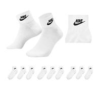 NIKE DX5074 Everyday Essential Quater DRY-FIT Socke Knöchelhoch Weiß Schwarz Multi-Color, Farbe:9 Paar weiß, Größe:42-46