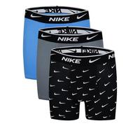 Boxershorts NIKE SPORTSWEAR "PRINTED EVERYDAY COTTON 3PK BOXER BRIEF - für Kinder", Jungen, Gr. XL (164/170/176), 3 Stk., blau (blau, grau, schwarz), Jersey, Obermaterial: 95% Baumwolle, 5% Elasthan,