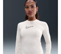 Nike enges, kurz geschnittenes Langarm-T-Shirt für Damen - Braun S (EU 36-38) IR3610-047