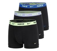 Trunk NIKE UNDERWEAR "TRUNK 3PK", Herren, Gr. L, 3 Stk., blck, lht tle, game royal, volt ice wb, Jersey, Obermaterial: 95% Baumwolle, 5% Elasthan, unifarben, körpernah, Unterhosen, mit Logo-Elastikbun
