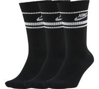 NIKE Essential Crew Socks Socken 3er Pack DX5089 010 Schwarz Weiß, Größe:L = 42-46, Farbe:010 Black White - Schwarz Weiß