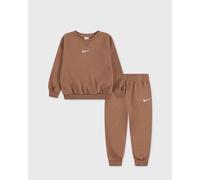 Nike Kids Essential Fleece Crew Long Sleeve Set Braun 3-4 Years Kinder