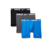Nike Essential Herren Boxershorts, Mikro-Stretch, langes Bein, 3er-Pack, Fotoblau/Dunkelgrau/Schwarz, Large