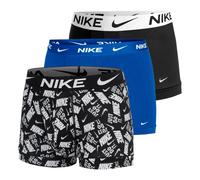 Trunk NIKE UNDERWEAR "TRUNK 3PK", Herren, Gr. M, 3 Stk., blk j d i print, gme ryal, blk wte wb, Jersey, Obermaterial: 92% Polyester, 8% Elasthan, bedruckt, kontrastfarbene Details, unifarben, körperna
