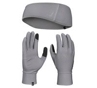 Nike Essential Stirnband + Handschuhe Set grau - 1 Set, Größe XS/S