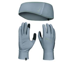 Nike Essential Stirnband + Handschuhe Set grau - 1 Set, Größe XS/S