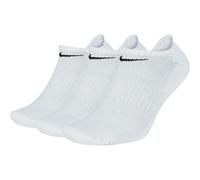 Nike Damen/Herren/Unisex Everyday Cushioned Training No-Show Socks (3 Pairs) XL weiß