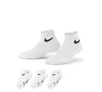 Nike Everyday gepolsterte Knöchelsocken für jüngere Kinder (3 Paar) - Weiß XS (27-35) HA5243-101