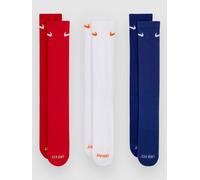 Nike Everyday Plus Cush Crew 3P Socks univred / wht / dprylblue Gr. S