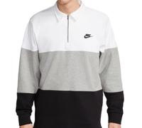 Nike FB7797-100 M NK Club+ Knit LS TOP CB Sweatshirt Herren White/DK Grey Heather/Black/Black Größe S