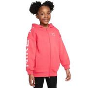 Nike Mäden Kapuzenpullover Big Girls Oversized FZ Hoodie FD2960-648 158-170 LT Fusion Red/Med Soft Pink