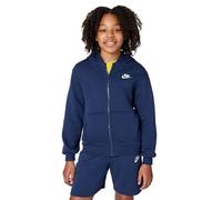 Nike FD3004-410 K NSW Club FLC HD FZ LS LBR Sweatshirt Unisex Midnight Navy/White Größe XS
