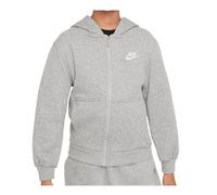 Nike FD3017-063 K NSW Club FT HD FZ LS LBR Sweatshirt Unisex DK Grey Heather/Base Grey/White Größe M