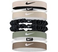 Nike Flex Classic Mixed Hair Ties 8er Pack Haarbänder Running Fitness Training Sport Hairband Set elastisch, Light Soft Pink/White/Black, One Size