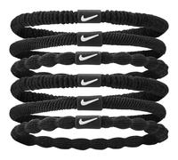 Nike Flex Hair Tie 6er Pack Haarbänder Running Fitness Training Sport Hairband Set, Black/Black/White, One Size