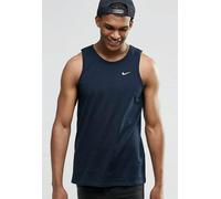 Nike Gestickter Swoosh Herren Sportweste Tank Top in Navy L