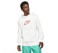 Nike Giannis Freak Herren-Kapuzenpullover, Größe L, Summit White/Magic Ember, Weiss/opulenter Garten, Large