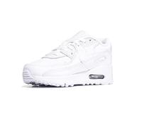 Nike Girls AIR MAX 90 LTR (GS) Running Shoe, White/White-Metallic Silver-White,36.5 EU