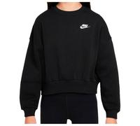 Nike Sportswear Club Fleece-Sweatshirt mit Rundhalsausschnitt und kastiger Passform (Mädchen) - Schwarz XS FZ9244-010