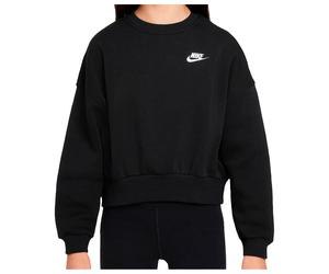 Nike - Girl's Club Fleece Boxy Crew-Neck Sweatshirt - Pullover, Gr. 122-128 XS, schwarz (Black/White)