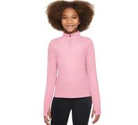 Nike Girls Dri-FIT Long-Sleeve 1/4-Zip Top - med soft pink/white (M)