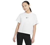 Nike Girls G NSW Tee ESSNTL SS Boxy T-Shirt, White/Black, XS