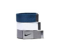 Nike Herren 3er-Pack Golf Web Gürtel, Weiß/Grau/Marineblau, Einheitsgröße