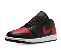 Nike Herren Air Jordan 1 Low Sneaker, Schwarz/Varsity Red-summit White, 45.5 EU
