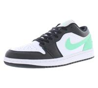 Nike Herren Air Jordan 1 Low Sneaker, Weiß/Schwarz-Grün Glow, 13