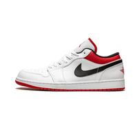 Nike Herren Air Jordan 1 Low White/Gym Black/Particle, White/Gym Rot-Schwarz, 44 EU