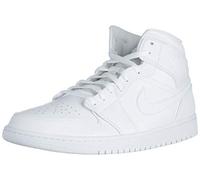Nike Herren Air Jordan 1 Mid Basketballschuh, Weiß Weiß/Weiß, 46 EU