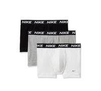 Nike Herren All Day Cotton Stretch Trunk W/Fly Underwear (3-Pack) Badehose, Weiß/Grau meliert/Schwarz, Large (3er Pack)