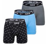 Nike Herren Everyday Cotton Stretch Boxer Briefs 3Pk, Swoosh Print/Grey/Uni. Blue, S