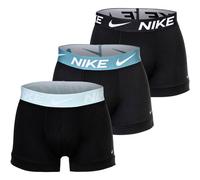 NIKE Herren Boxer Shorts, 3er Pack - Trunks, Dri-Fit Micro, Logobund M Schwarz/Blau