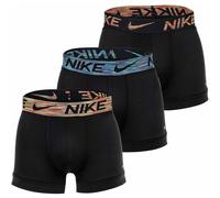 NIKE Herren Boxer Shorts, 3er Pack - Trunks, Dri-Fit Micro, Logobund M Schwarz/Grün/Blau