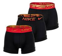 NIKE Herren Boxer Shorts, 3er Pack - Trunks, Dri-Fit Micro, Logobund M Schwarz/Rot/Gold