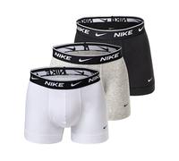 NIKE Herren Boxer Shorts, 3er Pack - Trunks, Logobund, Cotton Stretch Weiß/Grau/Schwarz S