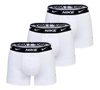 NIKE Herren Boxer Shorts, 3er Pack - Trunks, Logobund, Cotton Stretch Weiß S